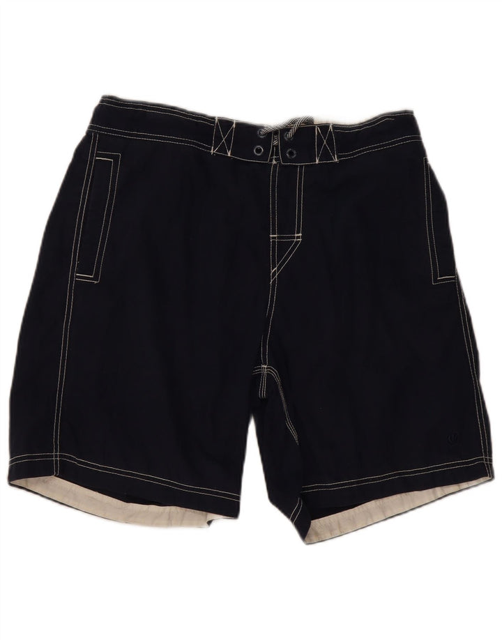 Shorts de natação masculino Fat Face grande algodão azul marinho