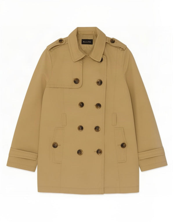 Trench Coat feminino Massimo Dutti Reino Unido 14 grande algodão bege