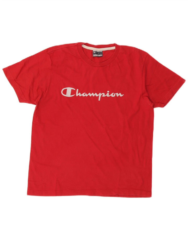 Camiseta feminina estampada Champion UK 10 pequena vermelha