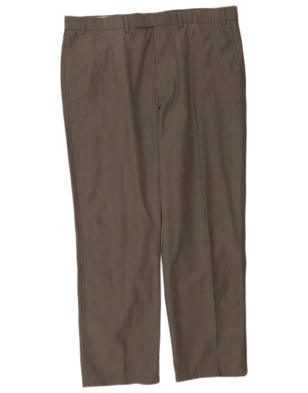 Calça masculina de terno reto Marks & Spencer W38 L29 algodão cinza