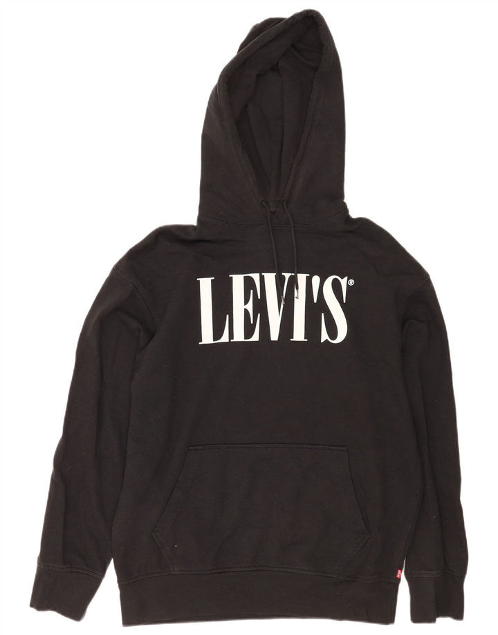 Moletom com capuz masculino Levi's Graphic Relaxed Fit médio algodão preto