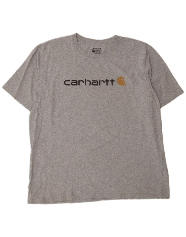 Camiseta masculina Carhartt com ajuste relaxado gráfico 2XL algodão cinza