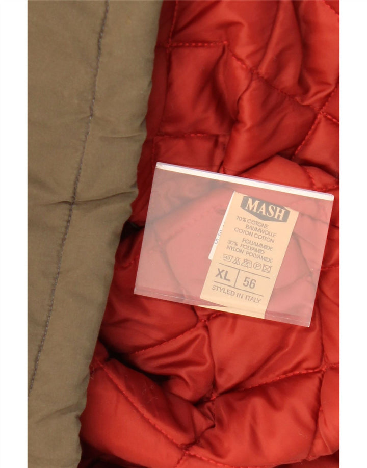 Casaco masculino acolchoado com capuz MASH UK 42 XL algodão cáqui