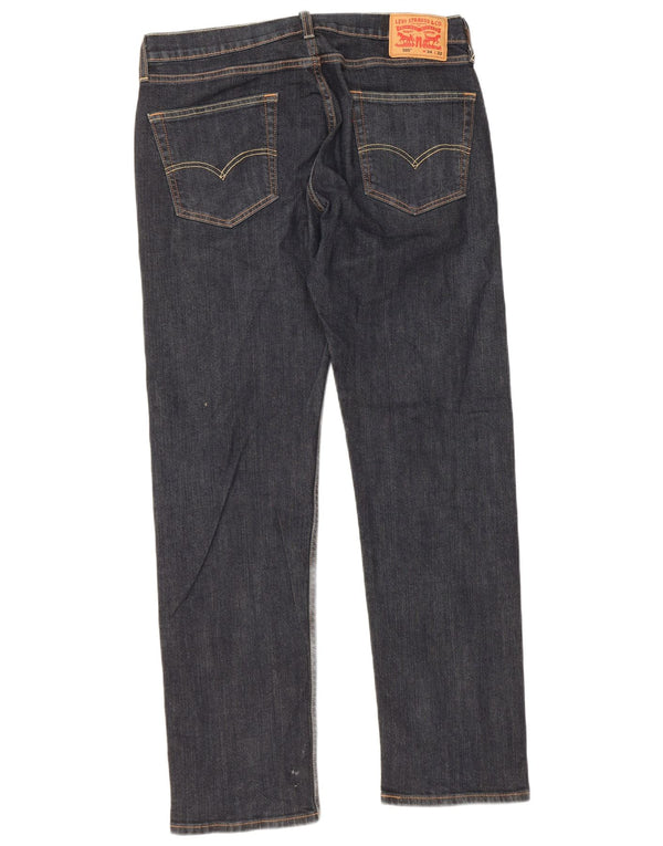 Levi's Masculino 505 Straight Jeans W34 L32 Azul Marinho Algodão