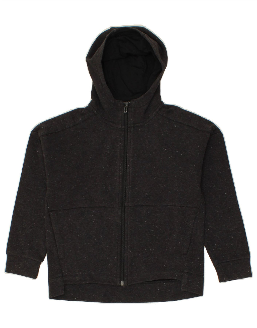 ADIDAS Boys Zip Hoodie Sweater 9-10 Years Grey Flecked Cotton Vintage Adidas and Second-Hand Adidas from Messina Hembry 