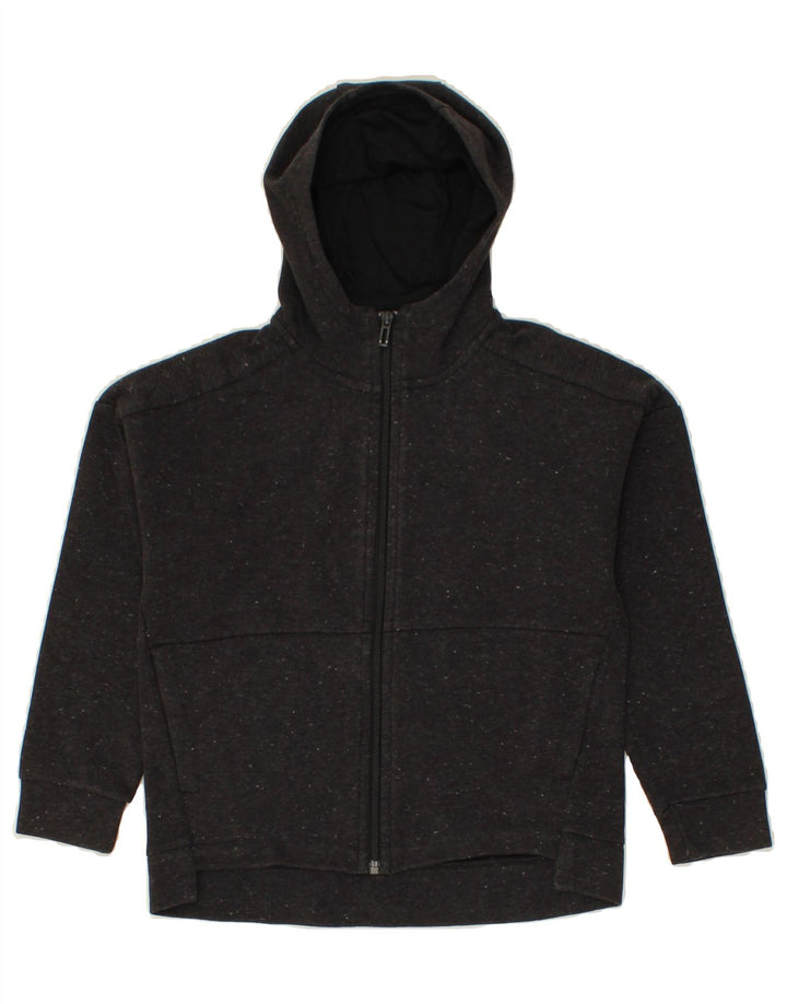 ADIDAS Boys Zip Hoodie Sweater 9-10 Years Grey Flecked Cotton Vintage Adidas and Second-Hand Adidas from Messina Hembry 
