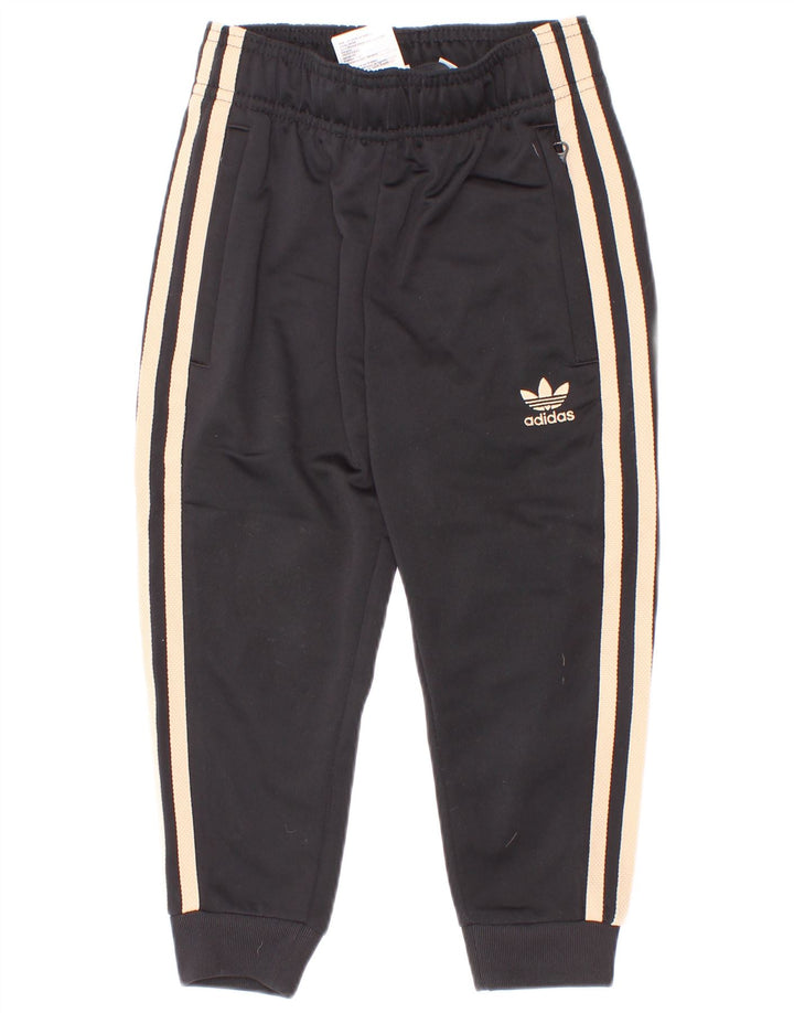 Adidas meninos calças de treino joggers 3-4 anos preto poliéster