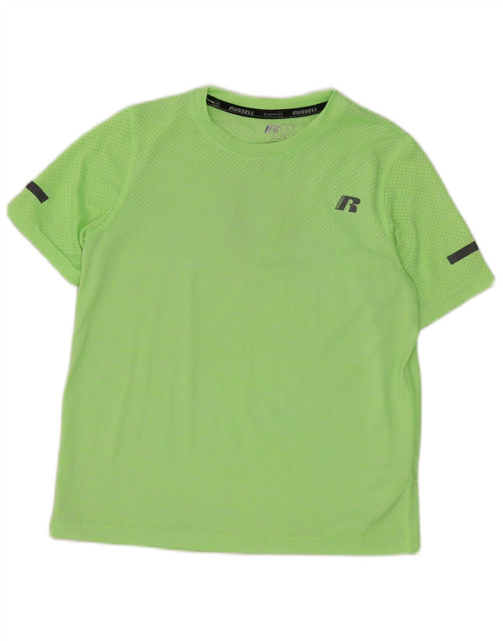 Camiseta Russell Athletic Boys Dri-Power Top 7-8 Anos Nylon Verde Médio