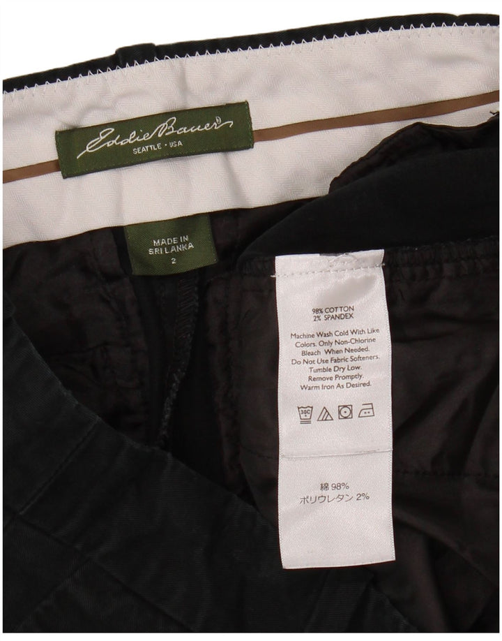 EDDIE BAUER Bermuda feminina US 2 XS W28 algodão preto