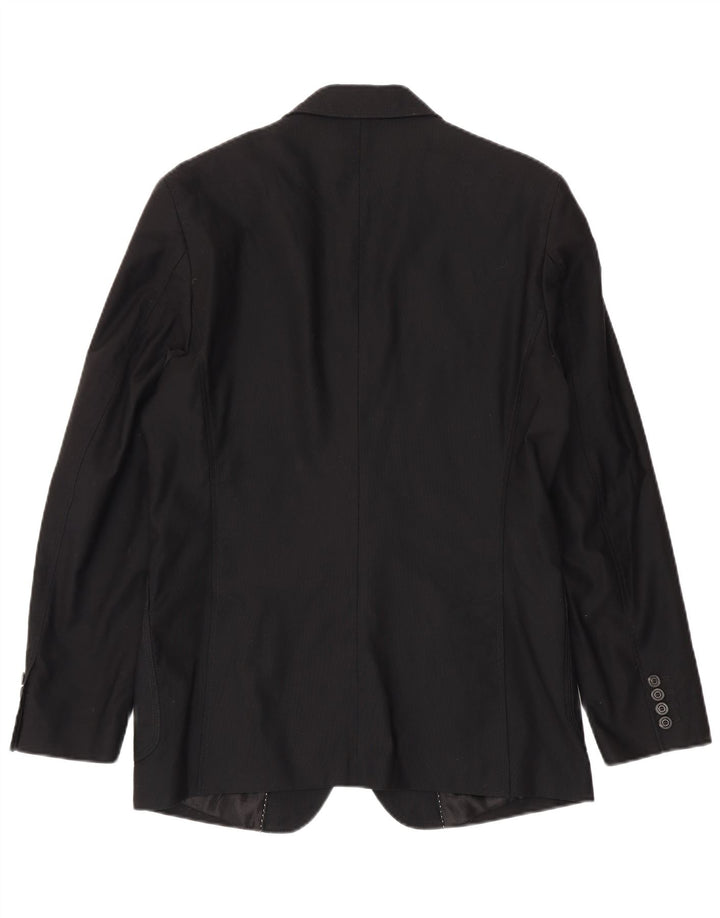 Jaqueta blazer masculina Zara com 2 botões EU 50 algodão preto médio