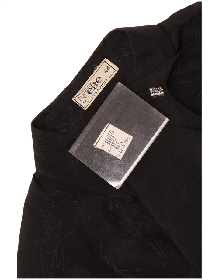 Blusa feminina vintage manga comprida top IT 44 médio preto geométrico