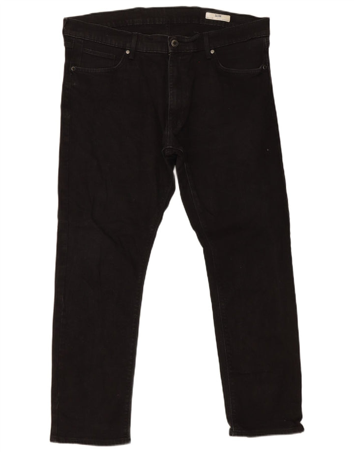 Marks & Spencer Mens Jeans Slim W38 L29 Algodão Preto