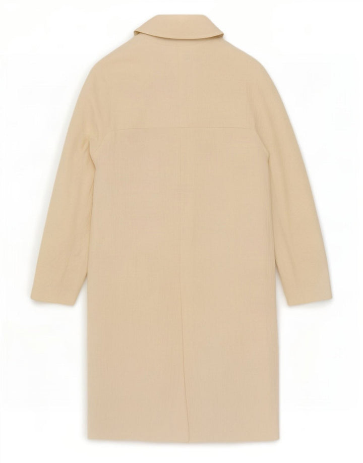Casaco feminino Zara com peito duplo Reino Unido 14 médio branco viscose