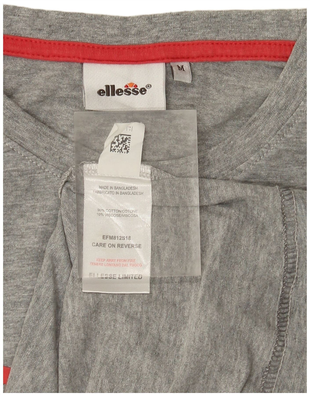 Ellesse Camiseta masculina gráfica Top algodão cinza médio