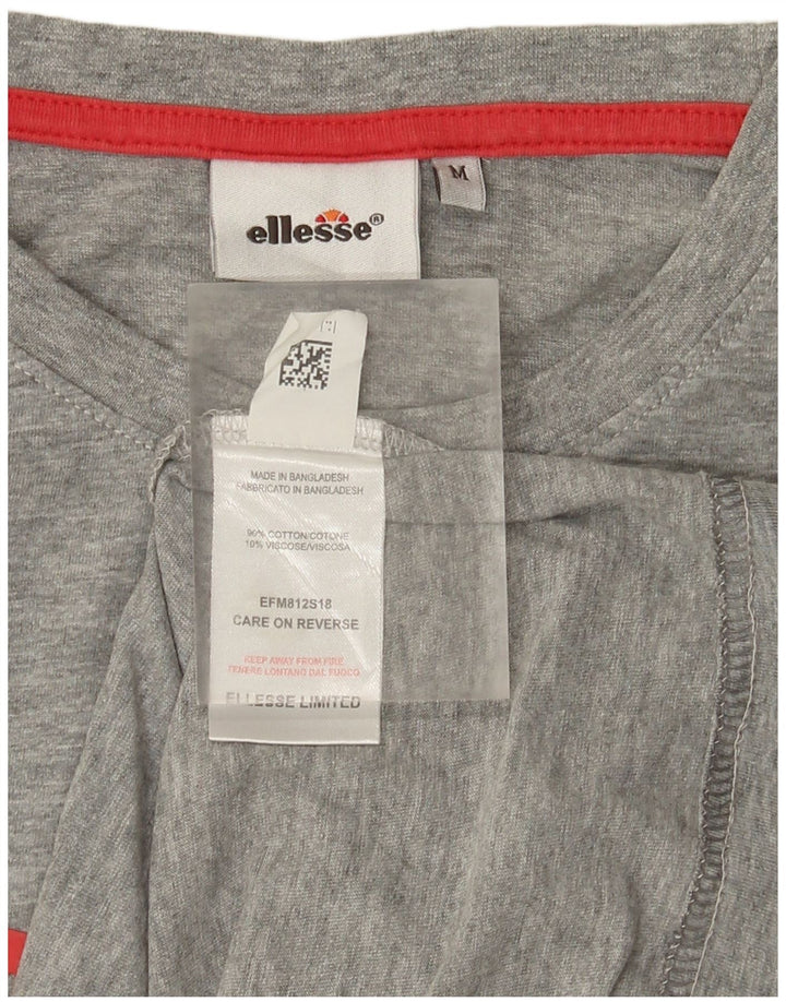 Ellesse Camiseta masculina gráfica Top algodão cinza médio