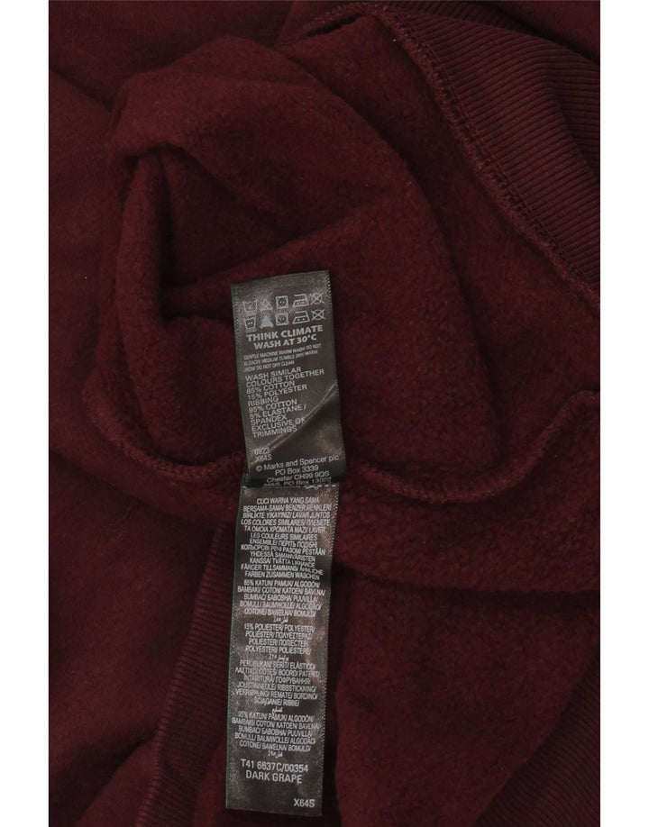 Suéter masculino Marks & Spencer grande algodão Borgonha