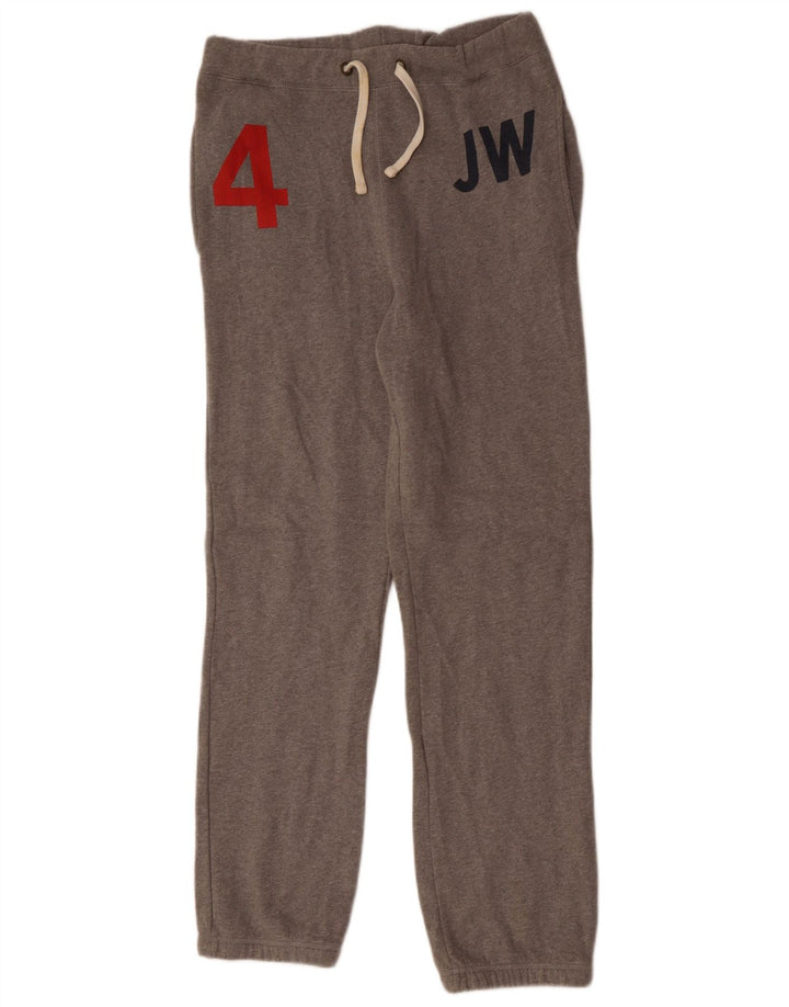 JACK WILLS Calça esportiva masculina gráfica joggers pequeno algodão cinza