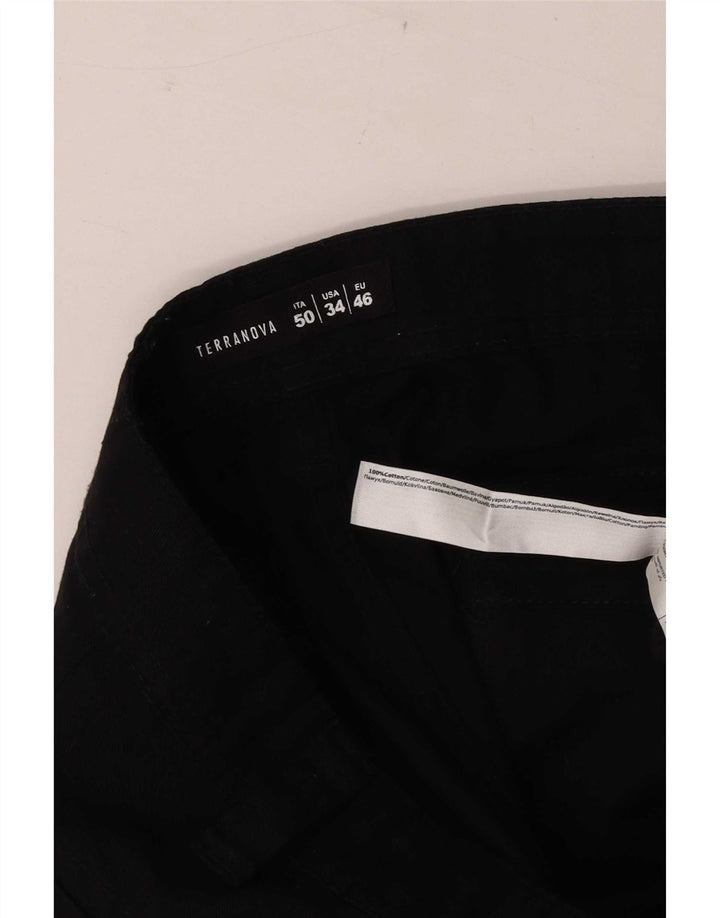 Terranova Mens Cargo Shorts W34 Grande Algodão Preto