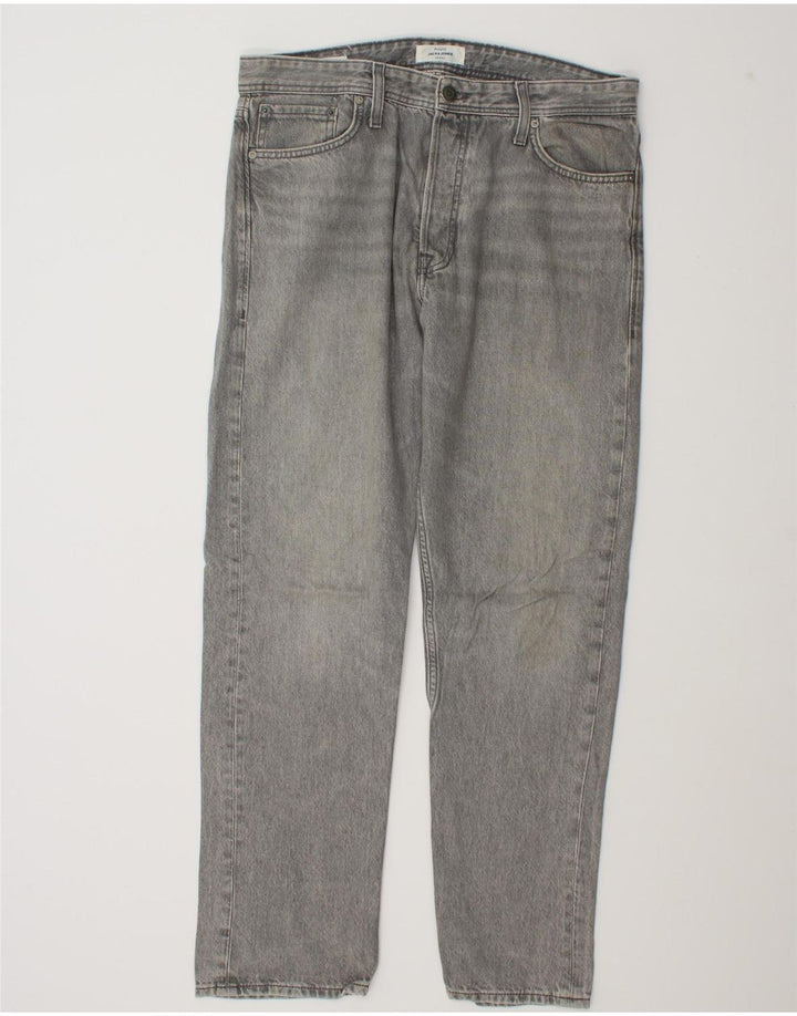Jack & Jones Masculino GLENN Slim Jeans W32 L32 Cinza Algodão