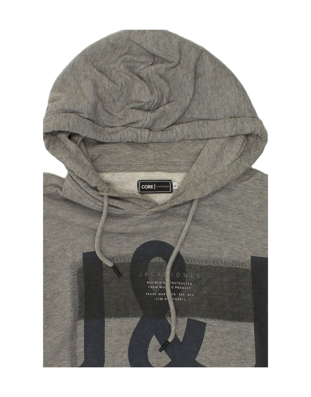 JACK & JONES Mens Graphic Hoodie Jumper Large Grey Cotton Vintage Jack & Jones and Second-Hand Jack & Jones from Messina Hembry 