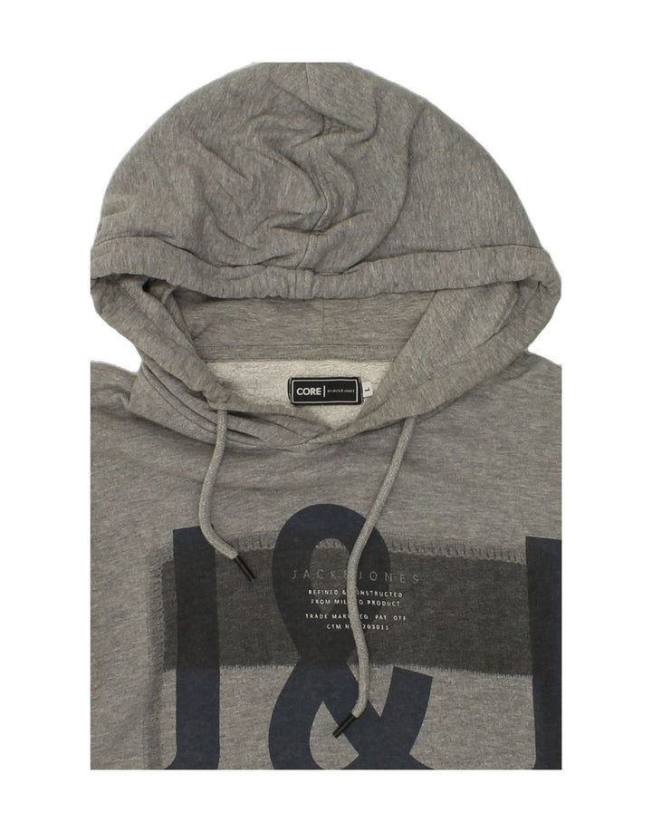 JACK & JONES Mens Graphic Hoodie Jumper Large Grey Cotton Vintage Jack & Jones and Second-Hand Jack & Jones from Messina Hembry 
