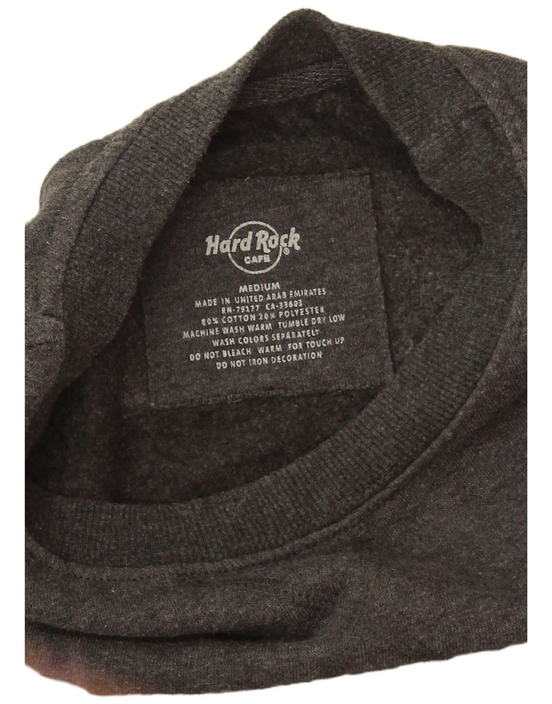 Hard Rock Cafe Masculino Hollywood Graphic Moletom Jumper Cinza Médio Salpicado
