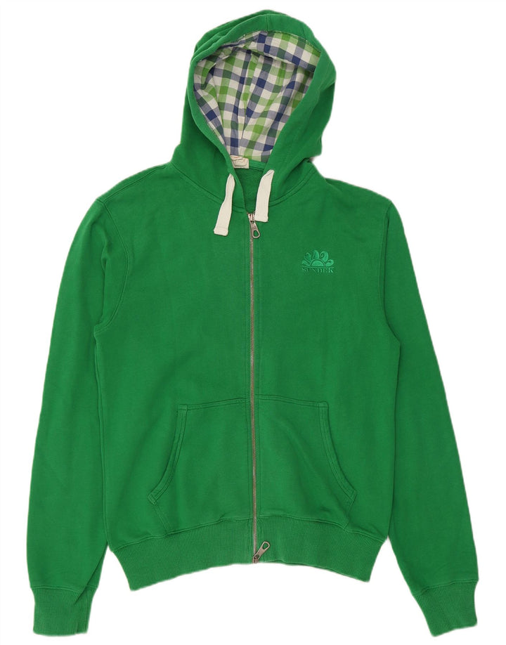 Suéter Sundek masculino com capuz e zíper verde médio algodão
