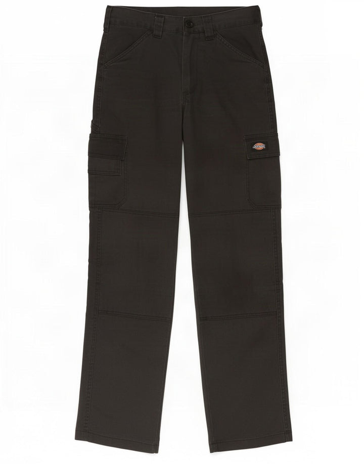 Calças cargo retas masculinas Dickies W26 L30 poliéster preto