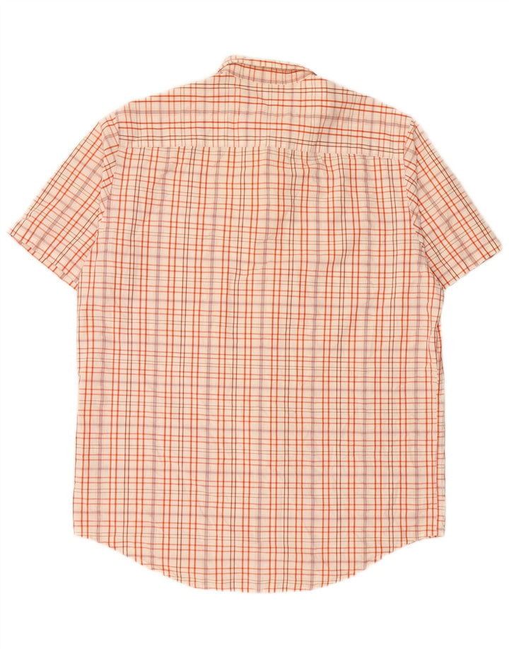 Camisa masculina de manga curta TIMBERLAND regular fit grande algodão xadrez branco