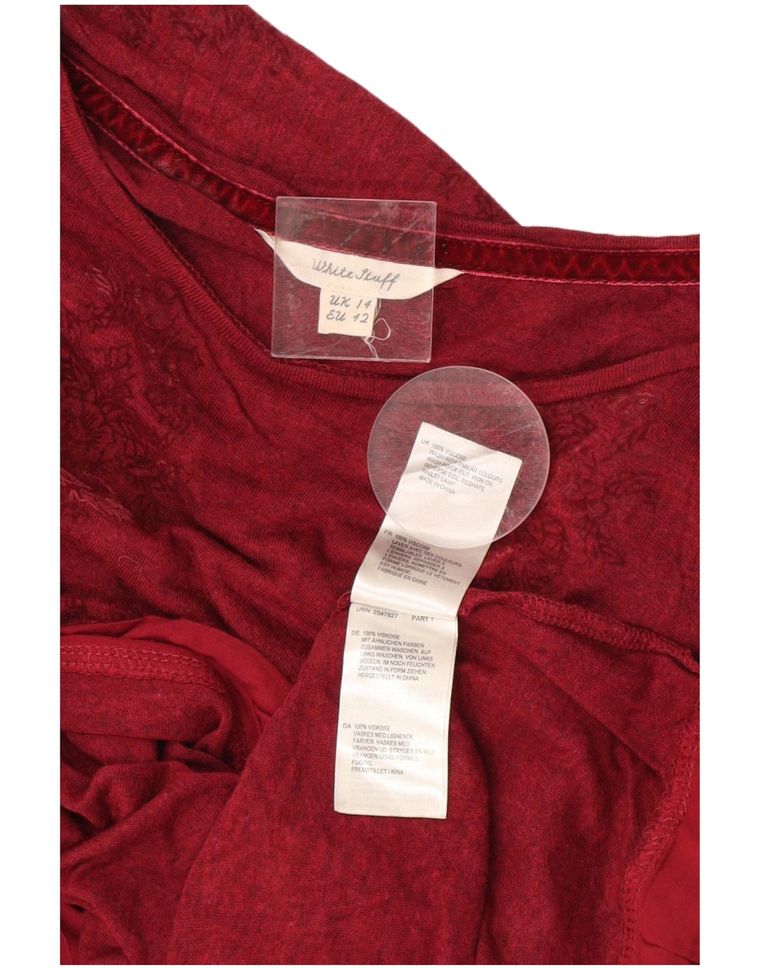 Top cropped feminino White Stuff manga comprida Reino Unido 14 grande viscose floral borgonha