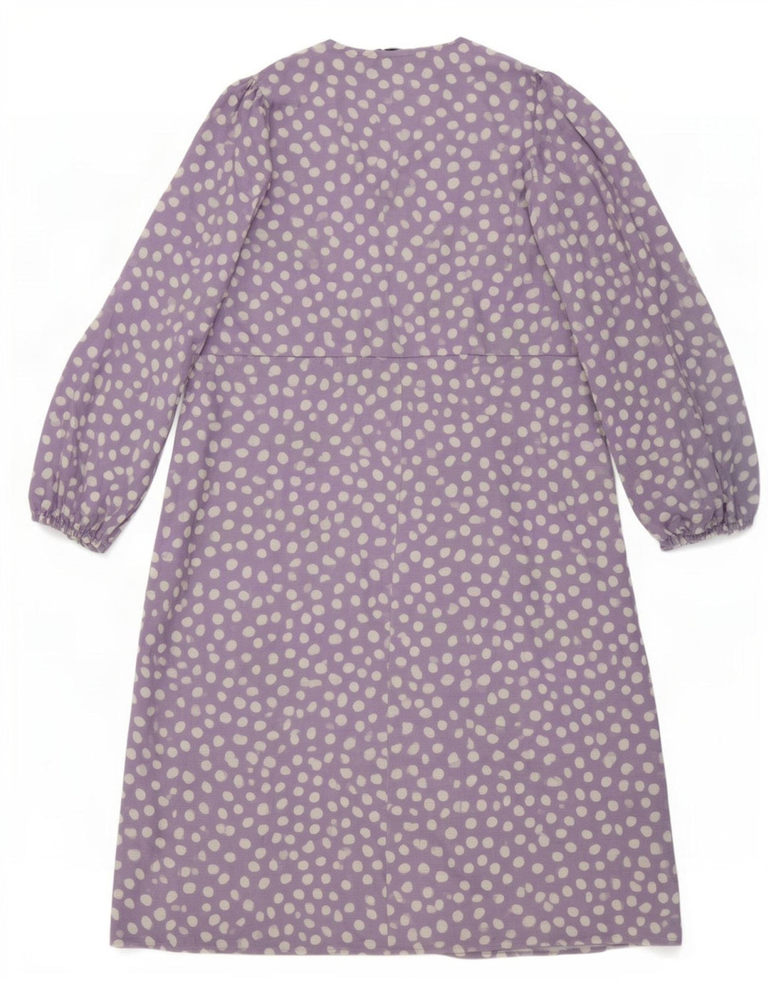 Zara Vestido maxi feminino oversized com babados na frente Reino Unido 10 pequeno roxo manchado