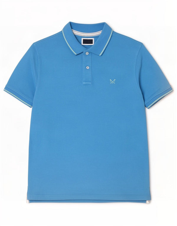 Camisa Polo Masculina Crew Clothing XL Azul Algodão