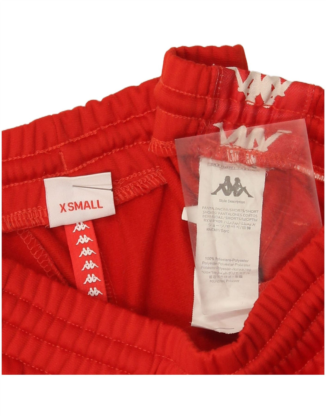 Shorts esportivos gráficos masculinos Kappa XS poliéster vermelho