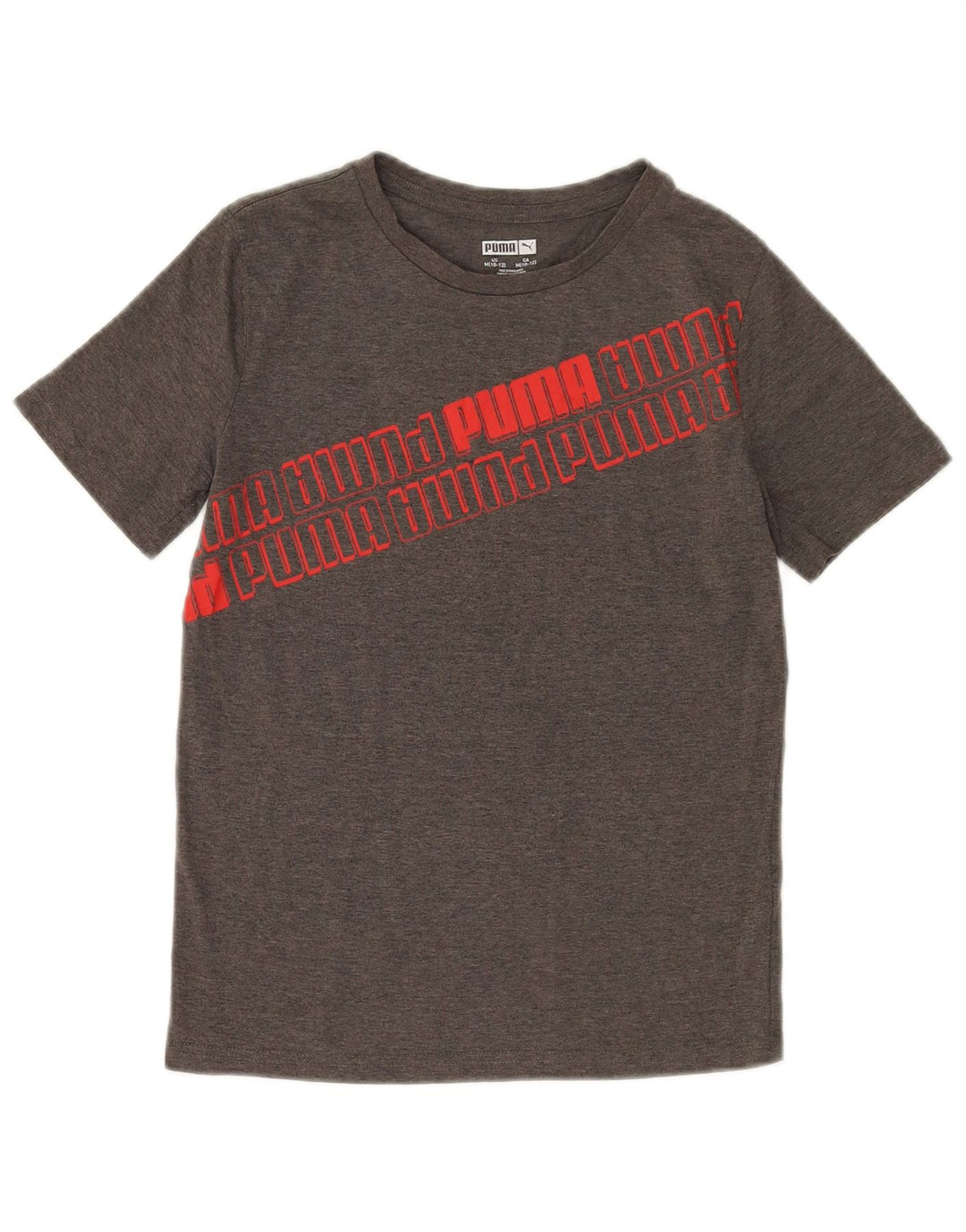 Camiseta Puma Boys Graphic Top 10-11 Anos Cinza Médio Algodão