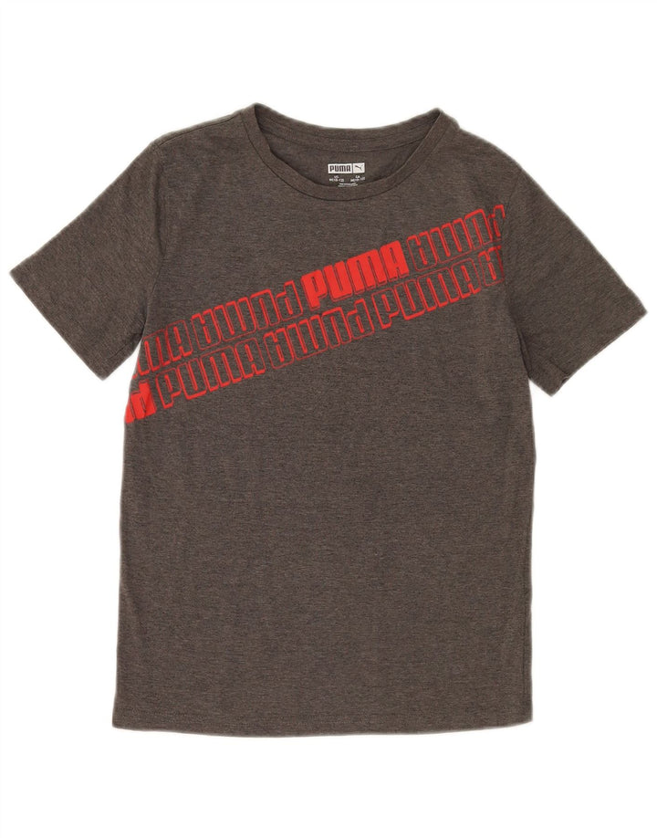 Camiseta Puma Boys Graphic Top 10-11 Anos Cinza Médio Algodão