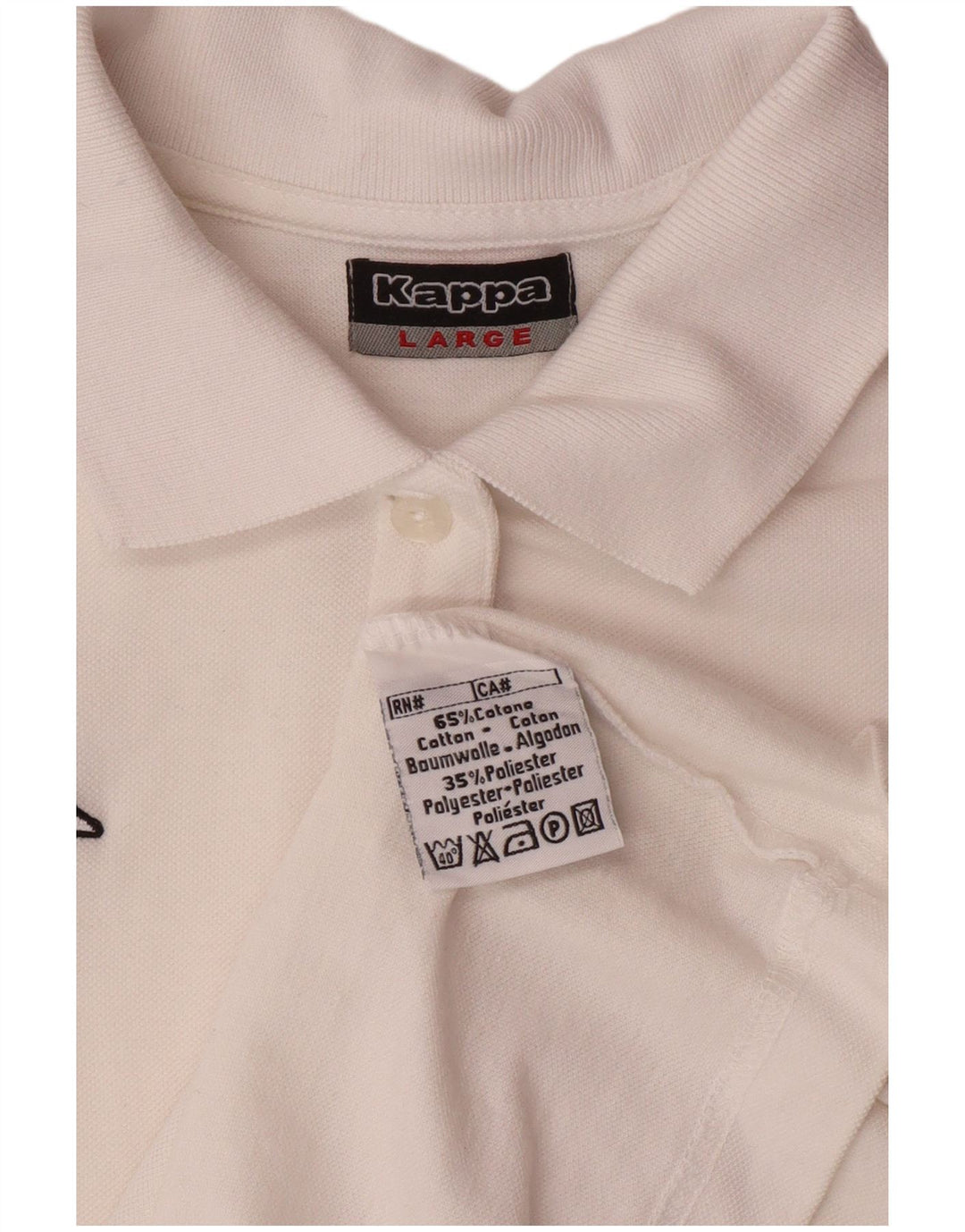 Camisa polo feminina KAPPA UK 14 grande algodão branco
