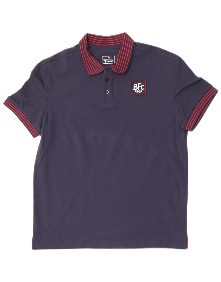 Camisa polo masculina Macron médio algodão listrado azul marinho