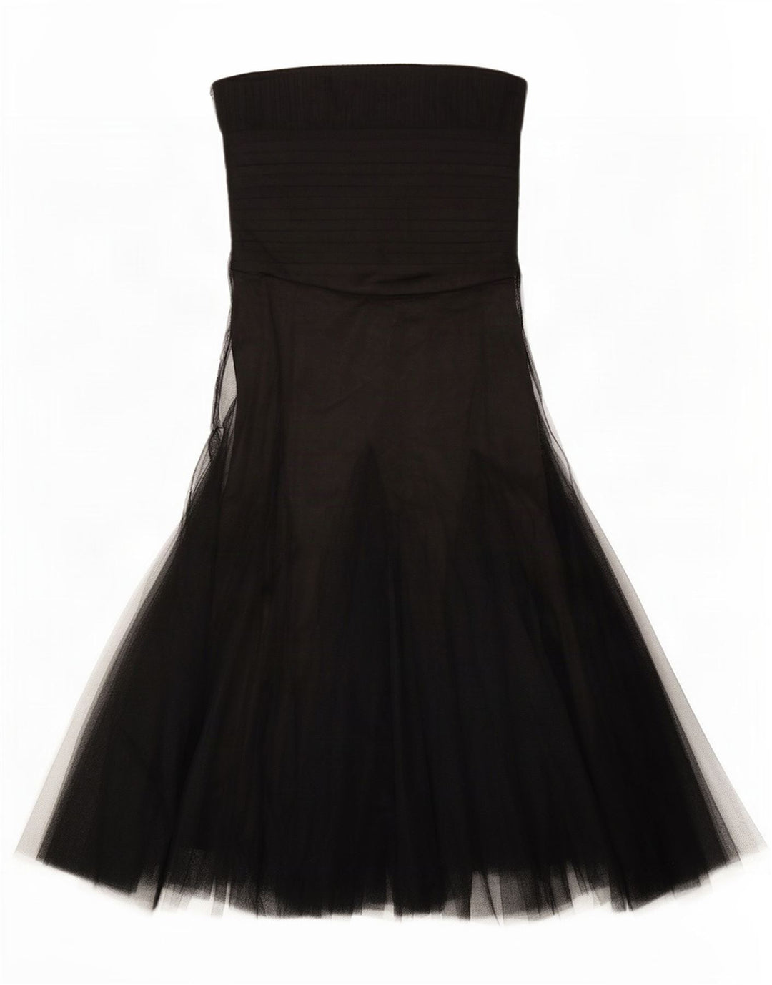 Vestido feminino Monsoon sem alças grande UK 8 poliéster preto pequeno