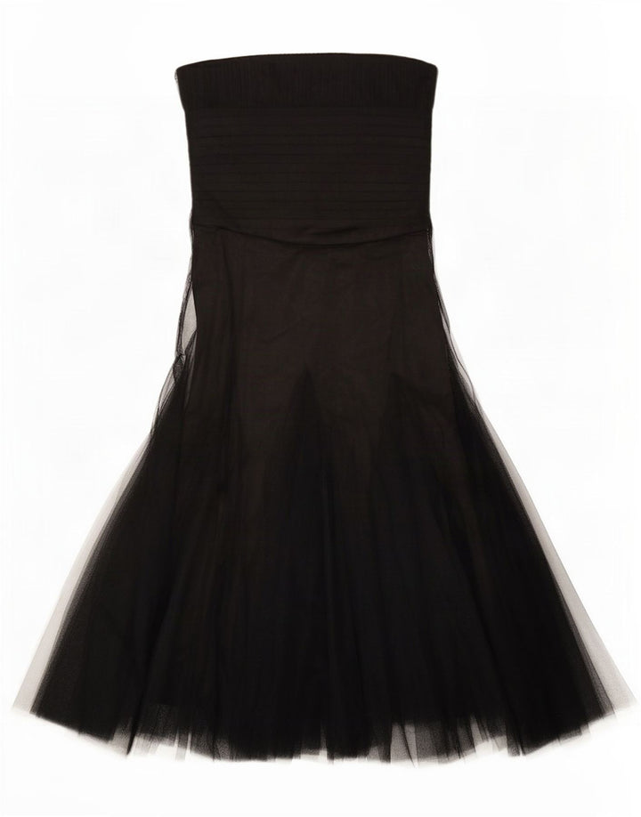 Vestido feminino Monsoon sem alças grande UK 8 poliéster preto pequeno