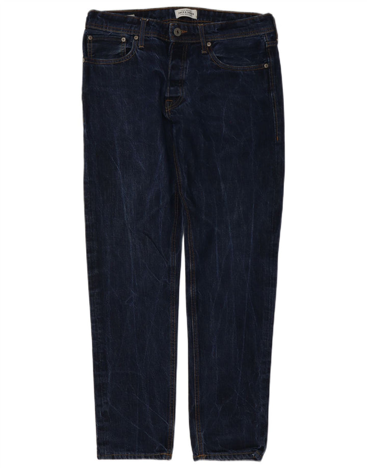 Jack & Jones Mens Slim Jeans W32 L32 Azul Marinho Algodão