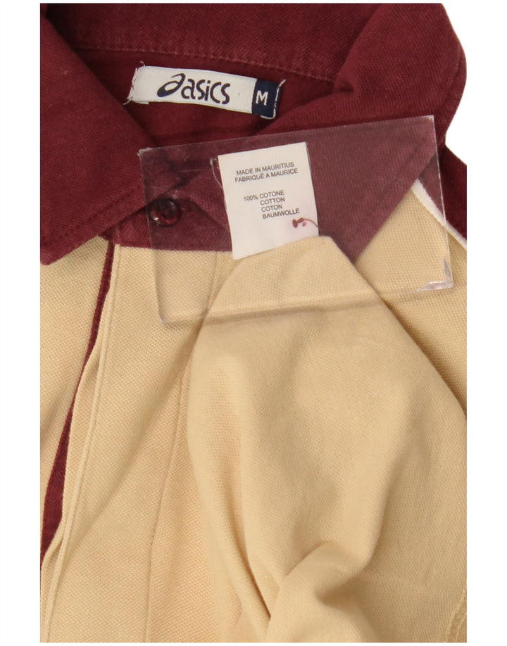 Camisa polo masculina Asics médio bege colorblock algodão