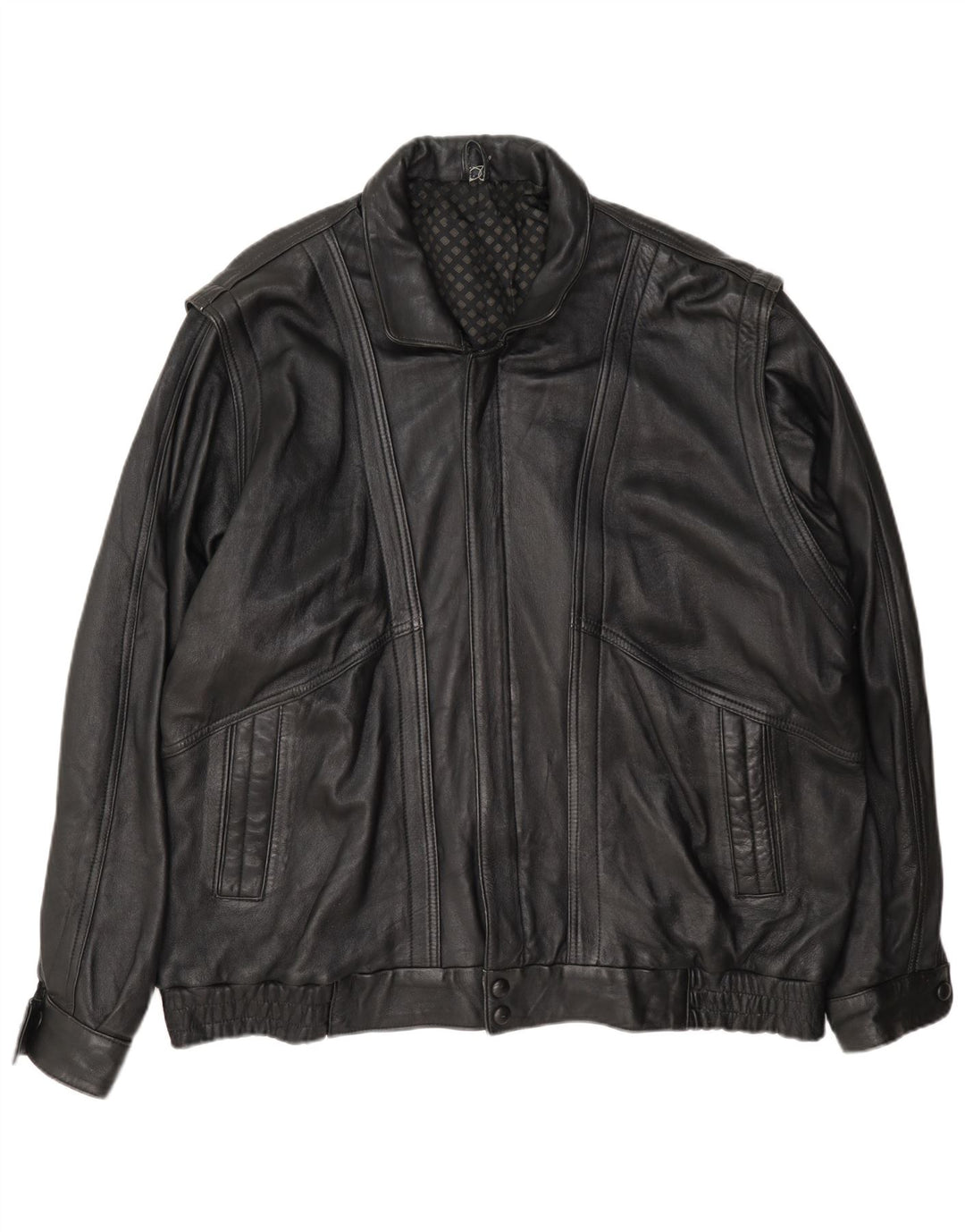 Jaqueta vintage masculina Zip Flight Aviator UK 42 XL preta