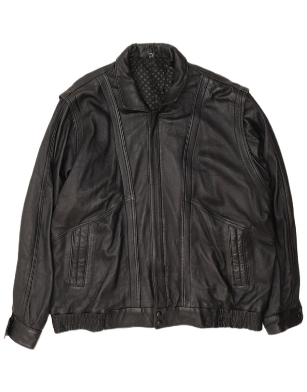 Jaqueta vintage masculina Zip Flight Aviator UK 42 XL preta