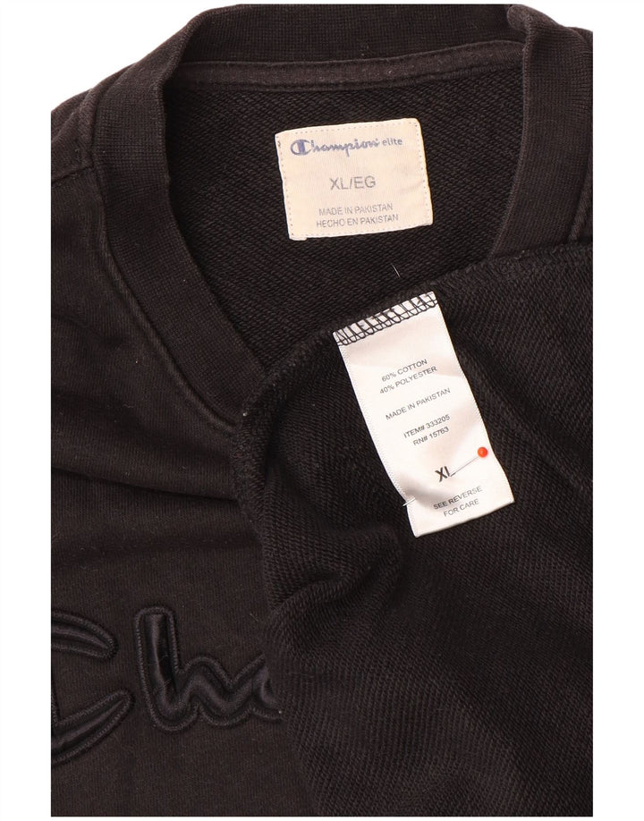 Campeão masculino gráfico moletom jumper XL algodão preto