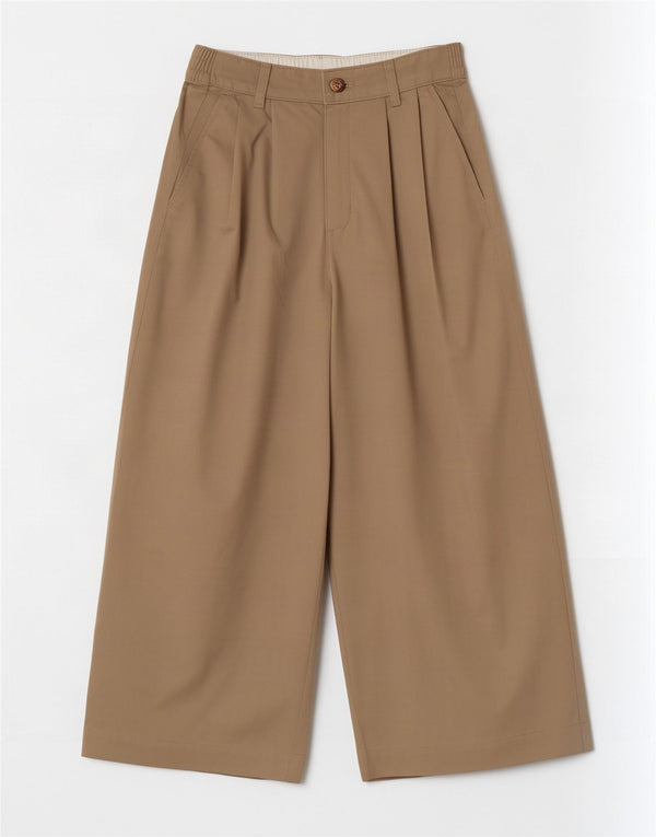 Calça feminina Dickies cintura alta com perna larga W26 L24 algodão bege