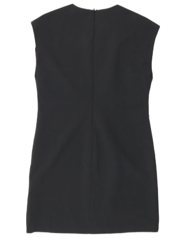 Vestido bainha feminino Zara UK 12 poliéster azul marinho médio