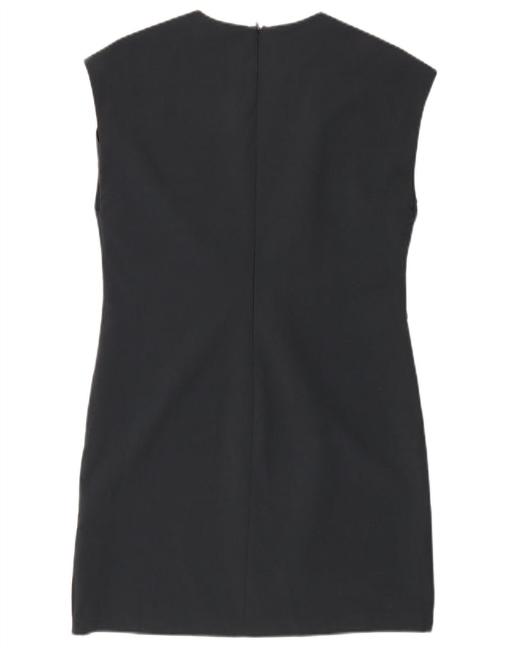 Vestido bainha feminino Zara UK 12 poliéster azul marinho médio
