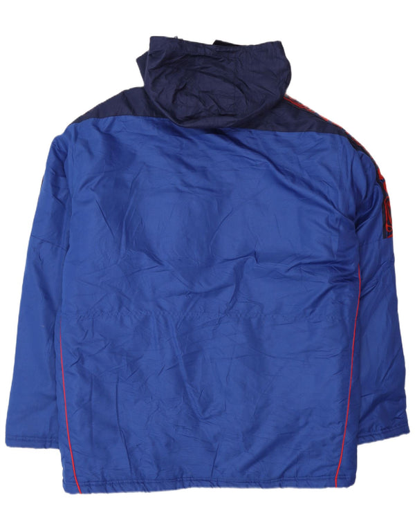 Jaqueta de esqui masculina Saller com capuz gráfico UK 44 2XL azul colorblock poliéster