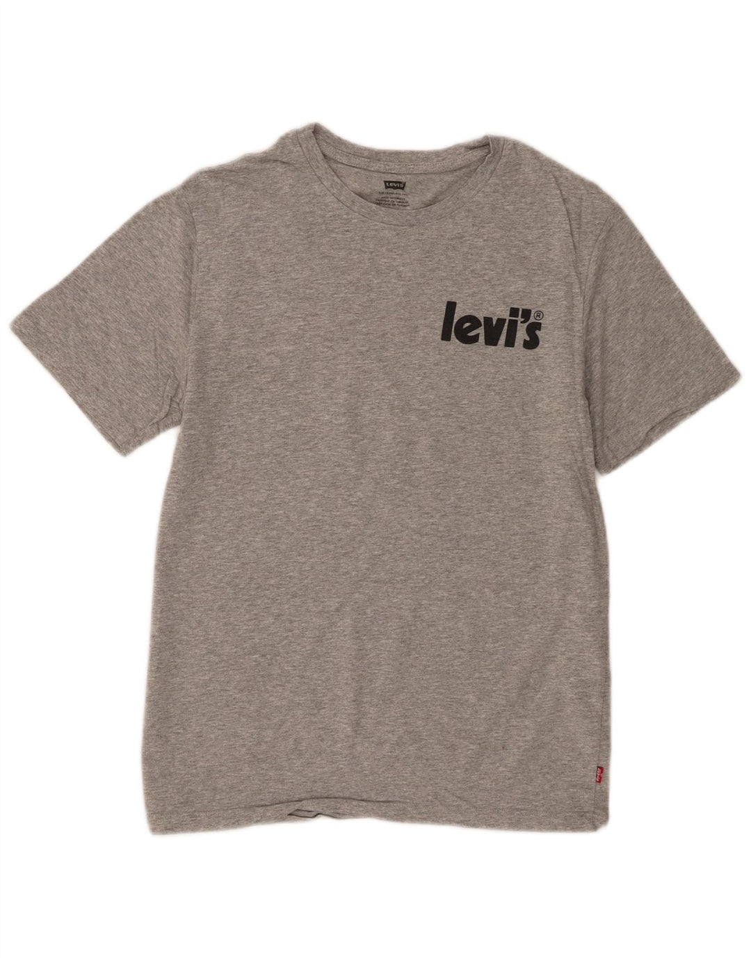 Camiseta gráfica masculina Levi's Top pequeno algodão manchado cinza