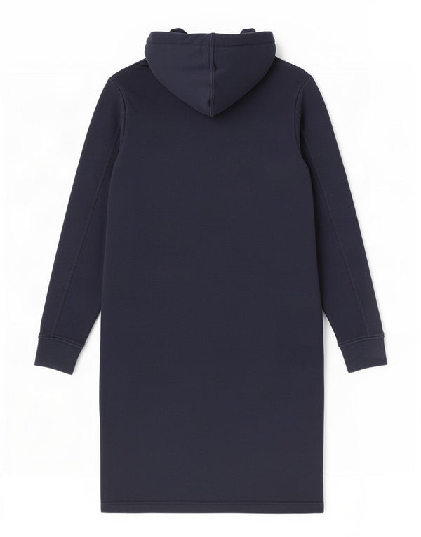 Vestido feminino Marks & Spencer de manga comprida com capuz Reino Unido 8 pequeno algodão azul marinho
